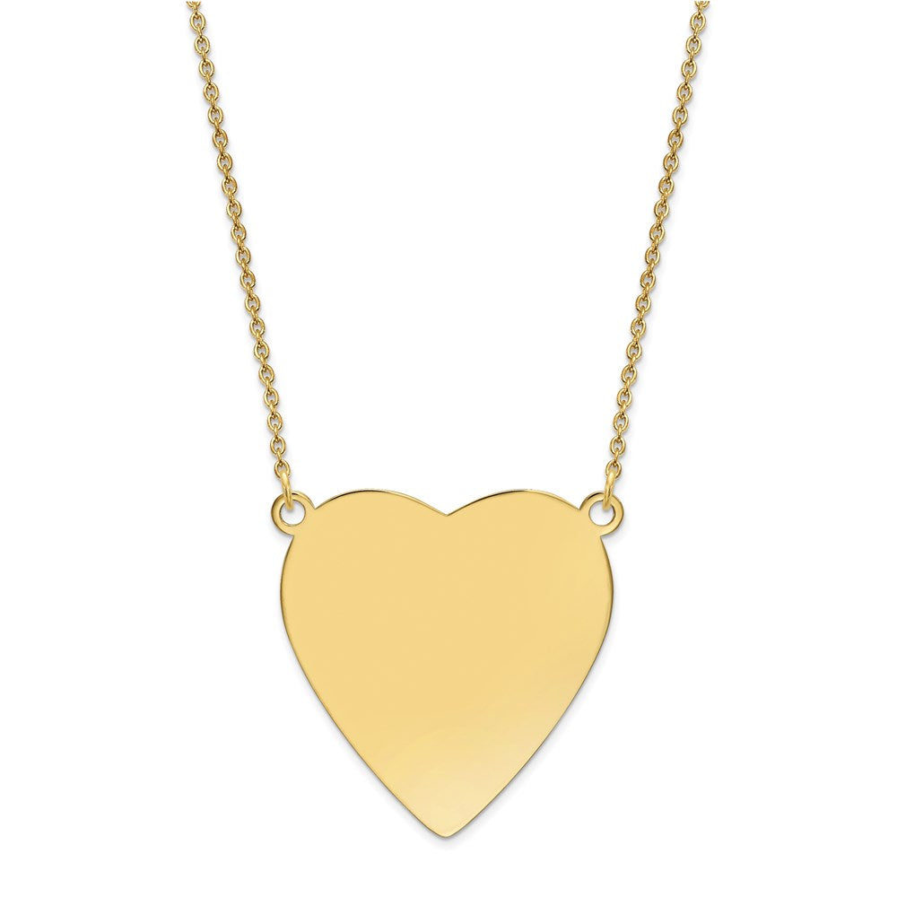 14k Plain .018 Gauge Heart Engravable Disc 18in Necklace