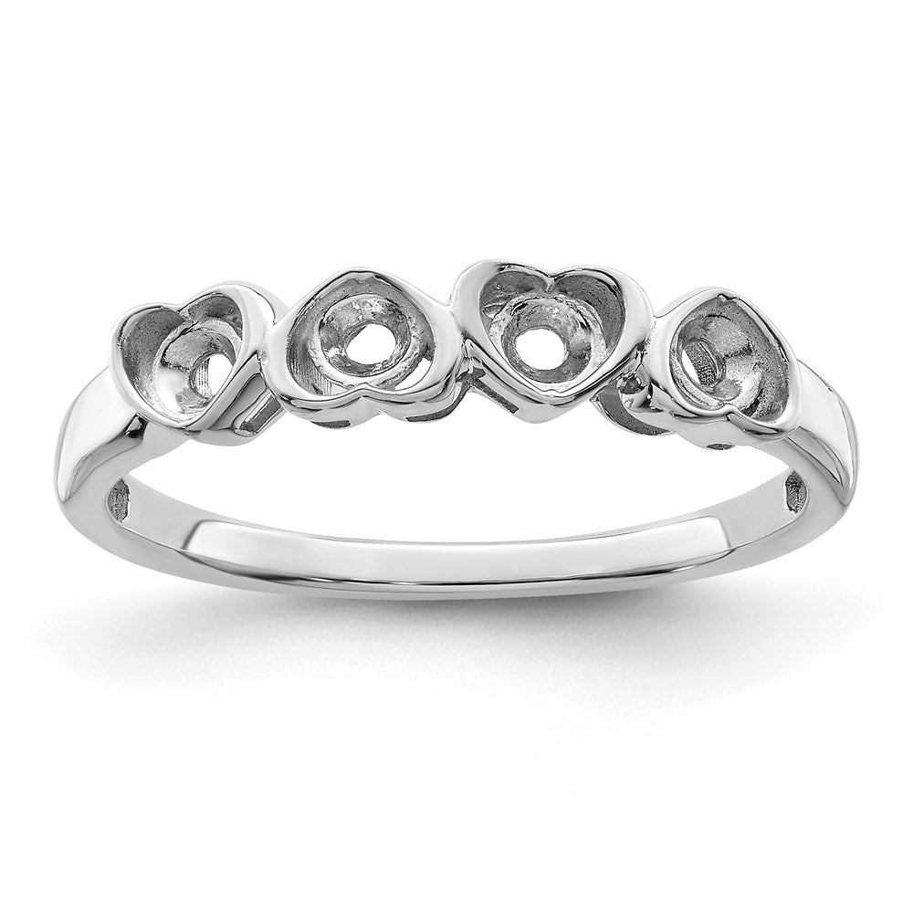 Sterling Silver Rhodium-plated Synthetic 4 Stone Mother's Ring