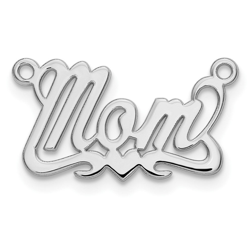 Sterling Silver/Rhodium-plated Polished Heart Name Plate