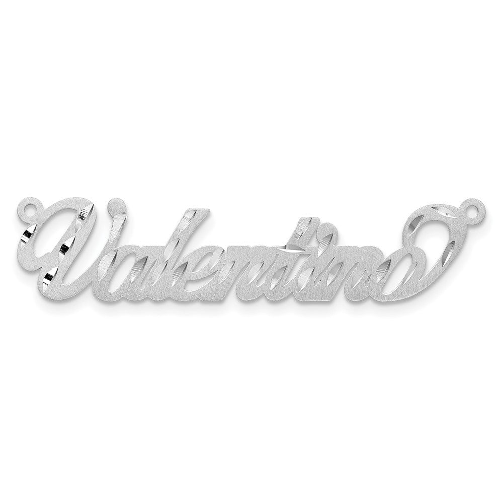 Sterling Silver/Rhodium-plated Satin Diamond-cut Name Plate