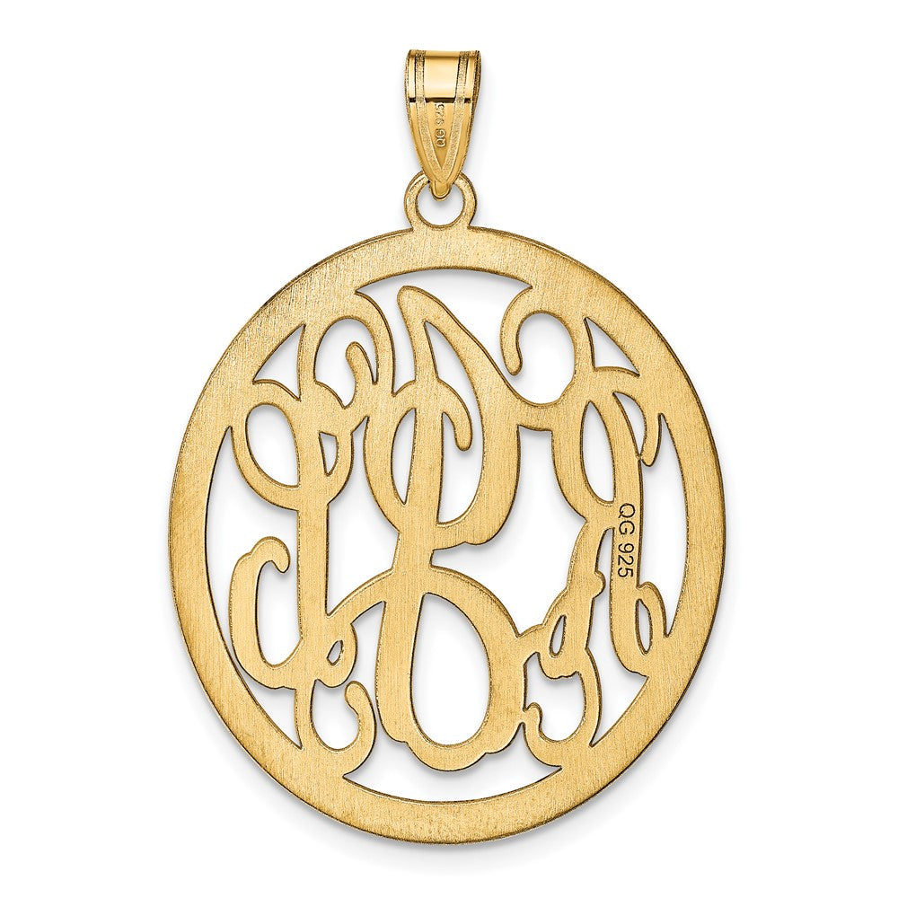 Sterling Silver/Gold-plated Round Monogram Pendant