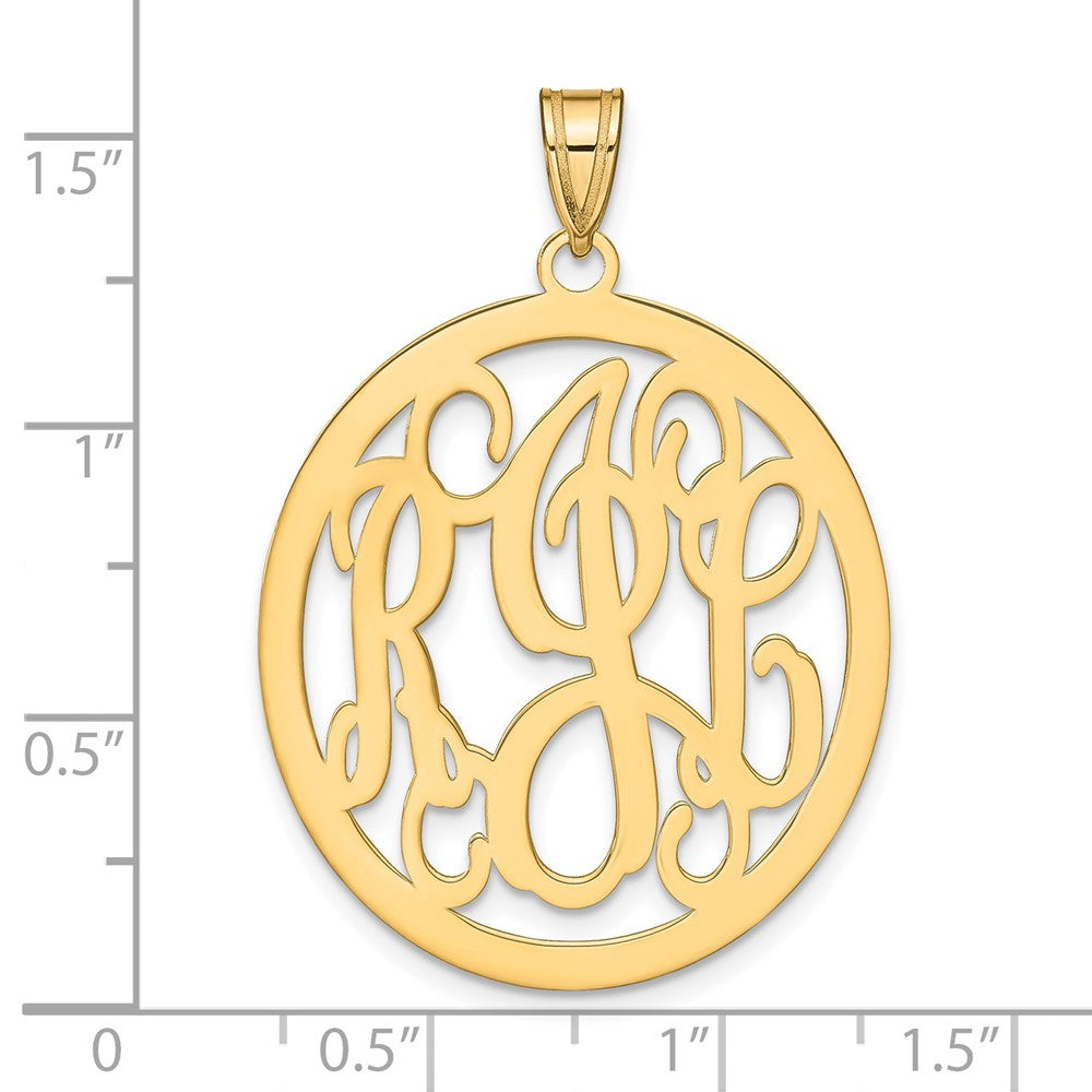 Sterling Silver/Gold-plated Round Monogram Pendant