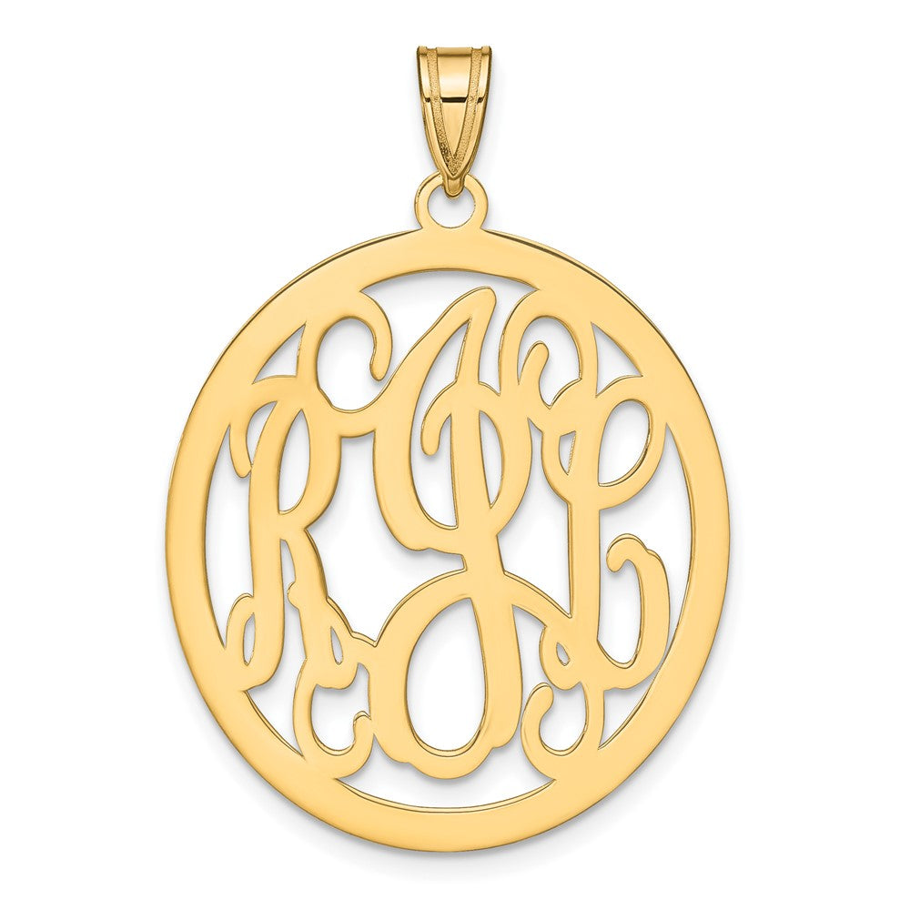 Sterling Silver/Gold-plated Round Monogram Pendant