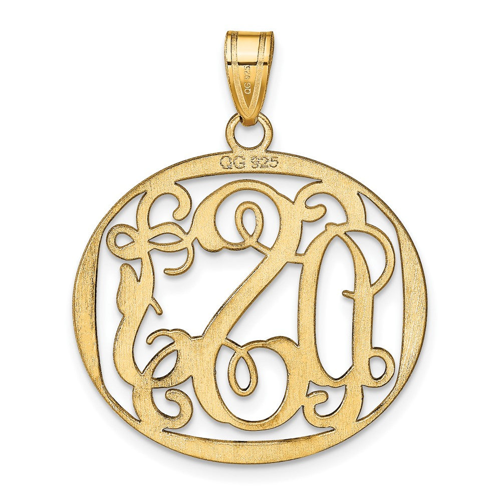 Sterling Silver/Gold-plated Round Monogram Pendant