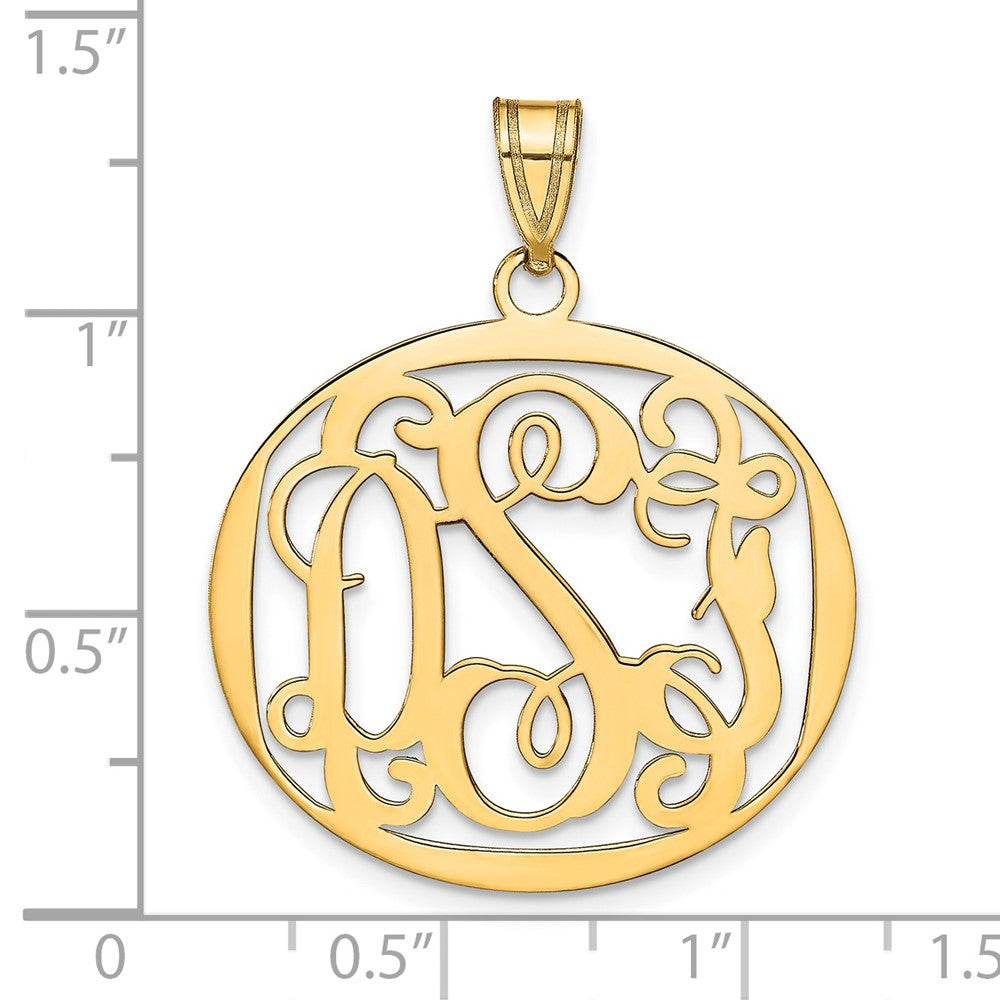 Sterling Silver/Gold-plated Round Monogram Pendant