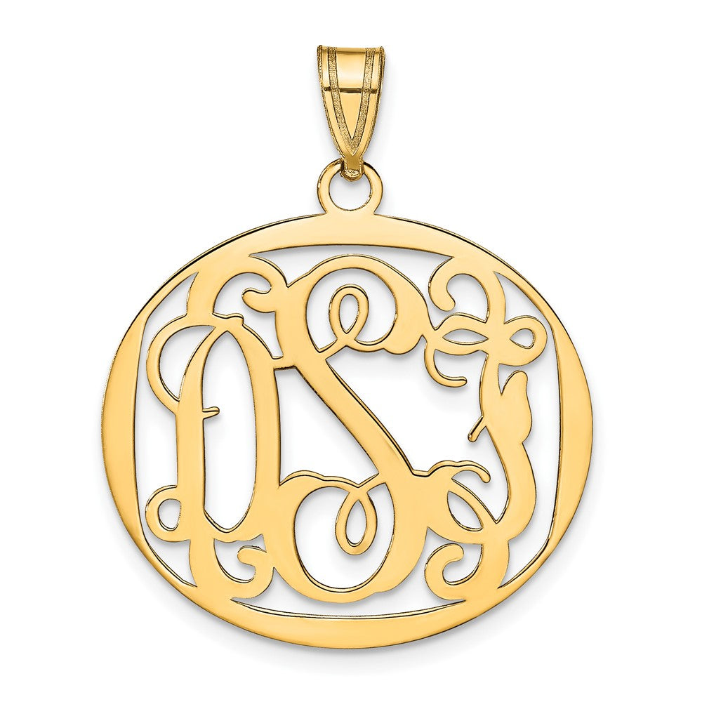 Sterling Silver/Gold-plated Round Monogram Pendant