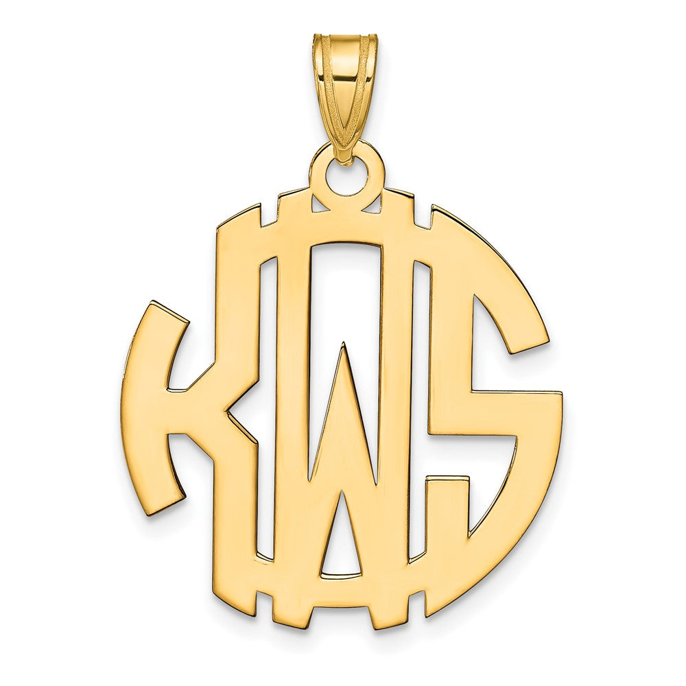 Sterling Silver/Gold-plated Round Cut-out Monogram Pendant