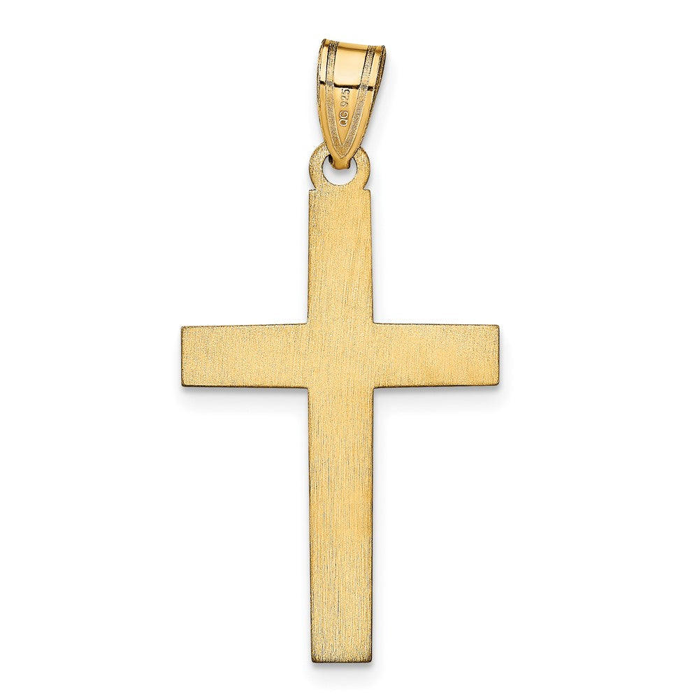 Sterling Silver/Gold-plated Epoxy Cross with Name Pendant