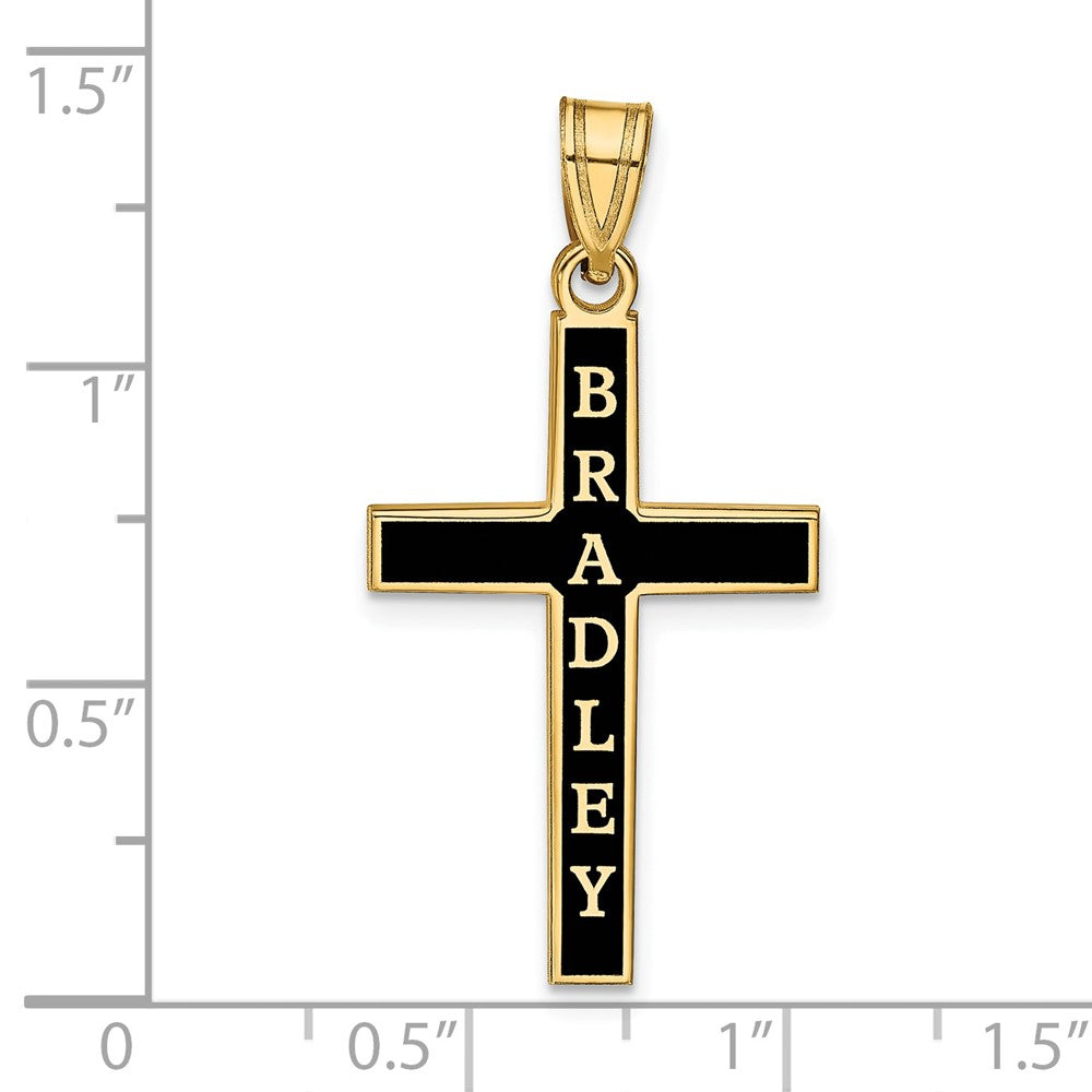 Sterling Silver/Gold-plated Epoxy Cross with Name Pendant