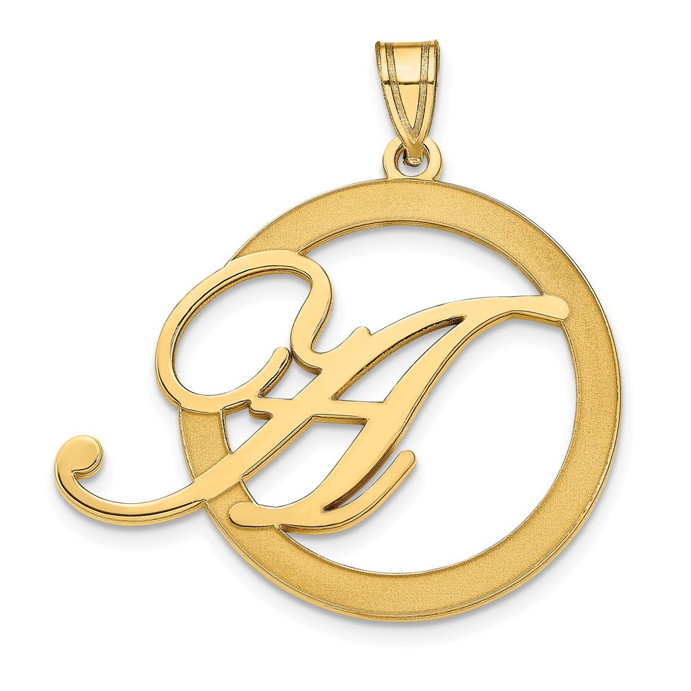 Sterling Silver/Gold-plated Etched Initial in a Circle Pendant