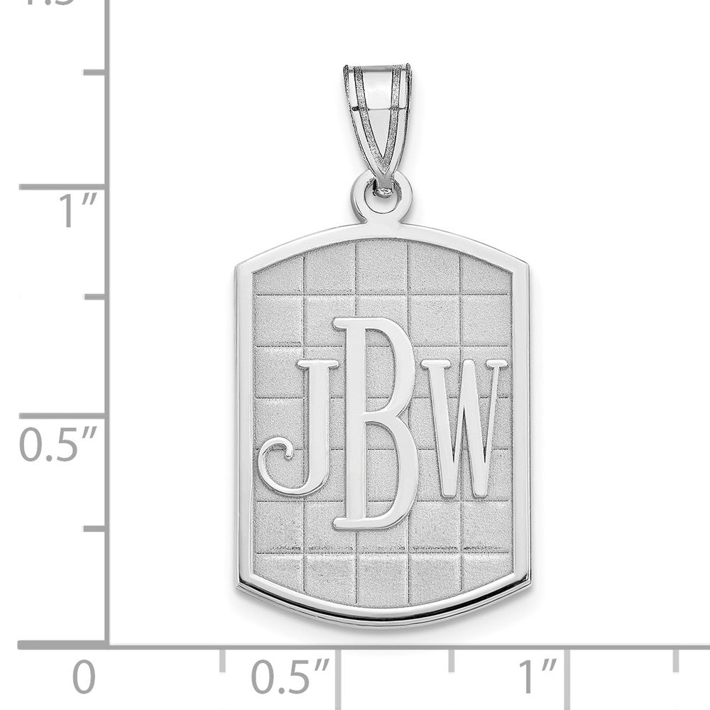 Sterling Silver/Rhodium-plated Brushed Monogram Pendant