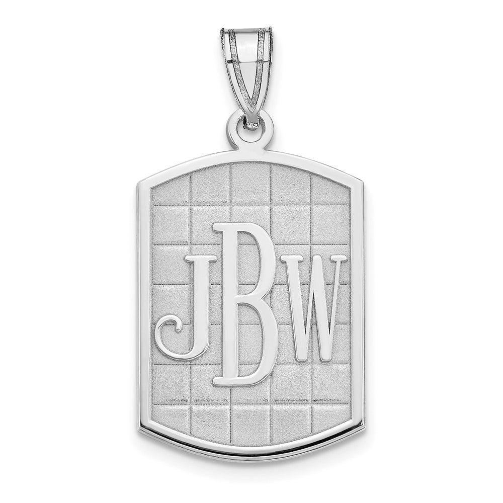 Sterling Silver/Rhodium-plated Brushed Monogram Pendant