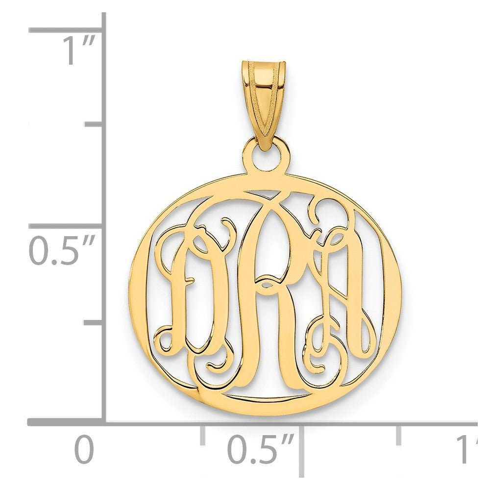 Sterling Silver/Gold-plated Small Round Monogram Pendant