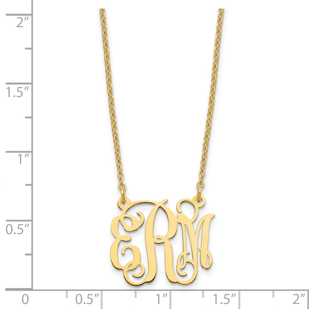 Sterling Silver/Rhodium-plated Small Monogram Necklace