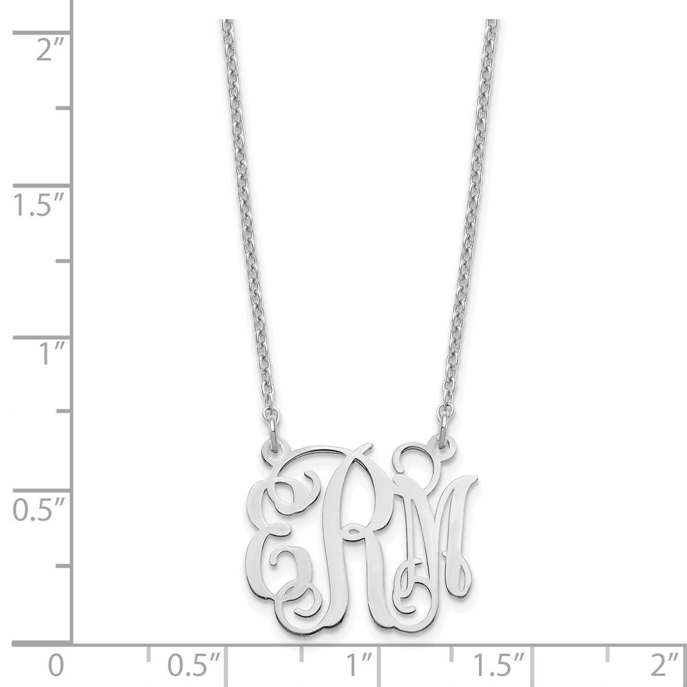 Sterling Silver/Rhodium-plated Small Monogram Necklace