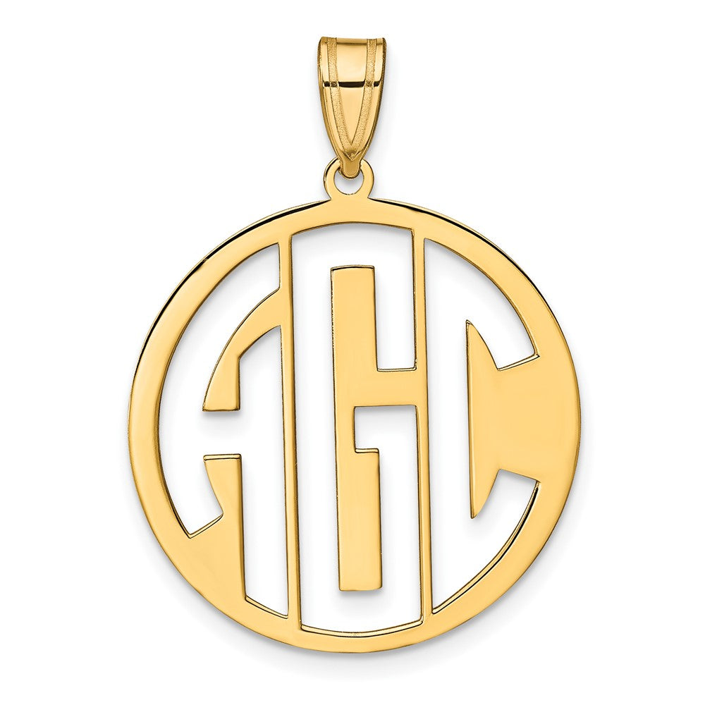 Sterling Silver/Gold-plated Round Cut-out Monogram Pendant