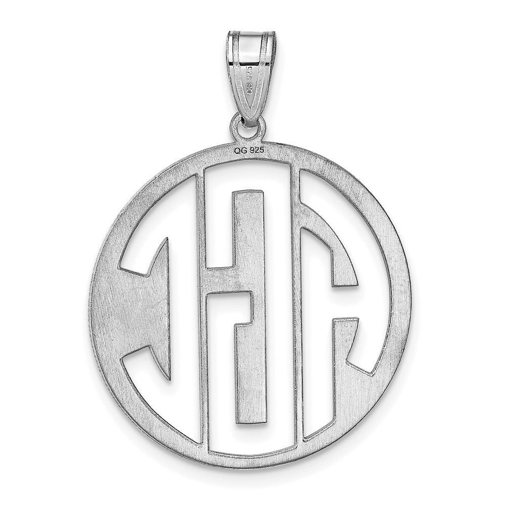 Sterling Silver/Rhodium-plated Round Cut-out Monogram Pendant