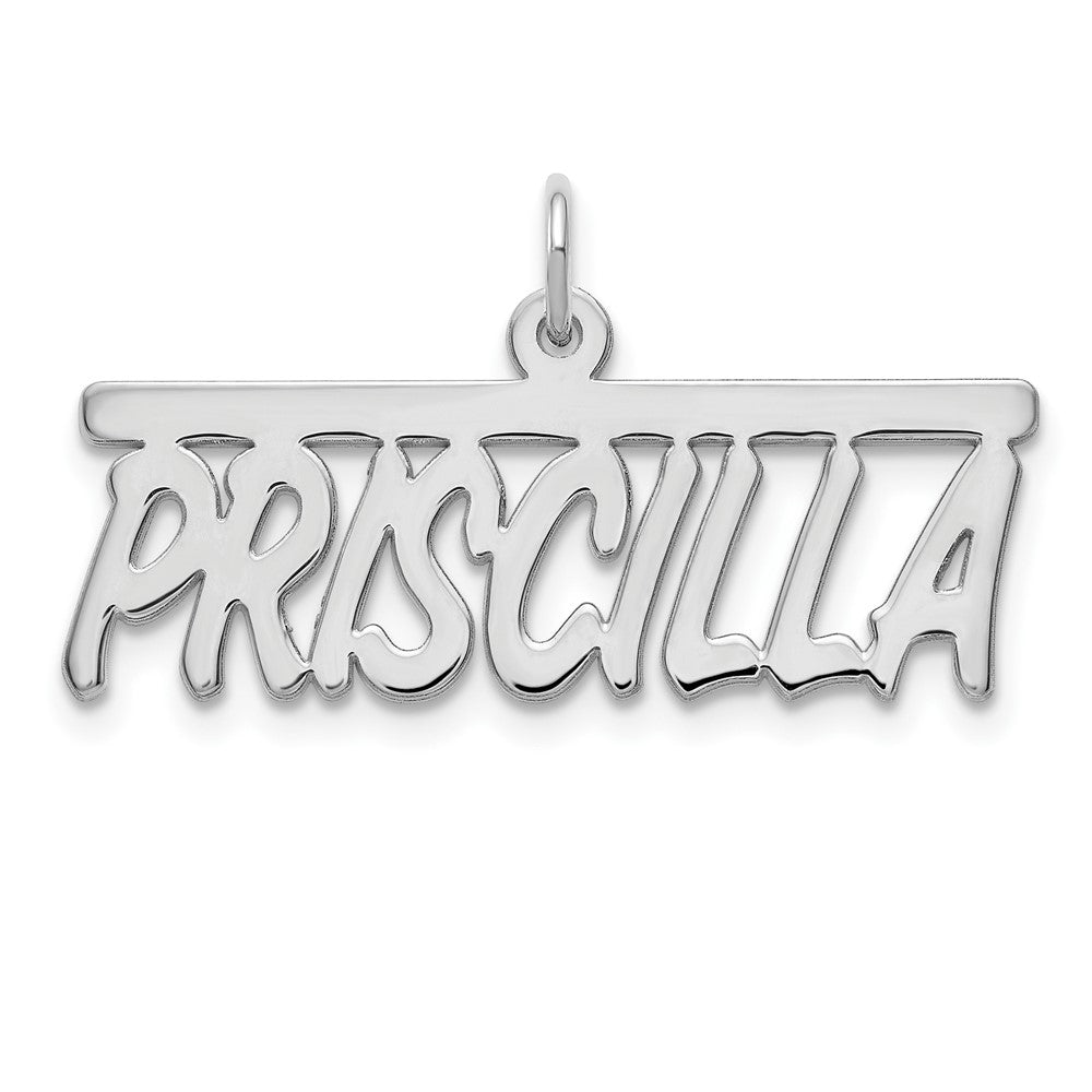 Sterling Silver/Rhodium-plated Top Bar Name Plate