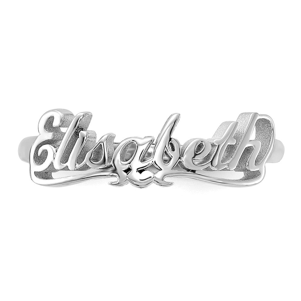 Sterling Silver/Rhodium-plated Name Plate Ring