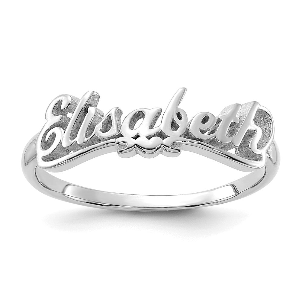 Sterling Silver/Rhodium-plated Name Plate Ring