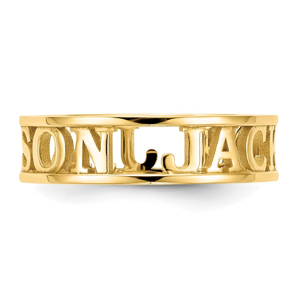 Sterling Silver/Gold-plated Cut-out Name Ring