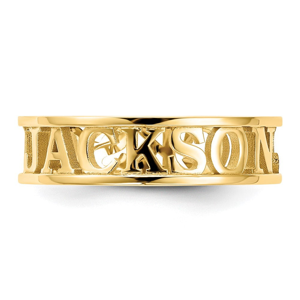 Sterling Silver/Gold-plated Cut-out Name Ring