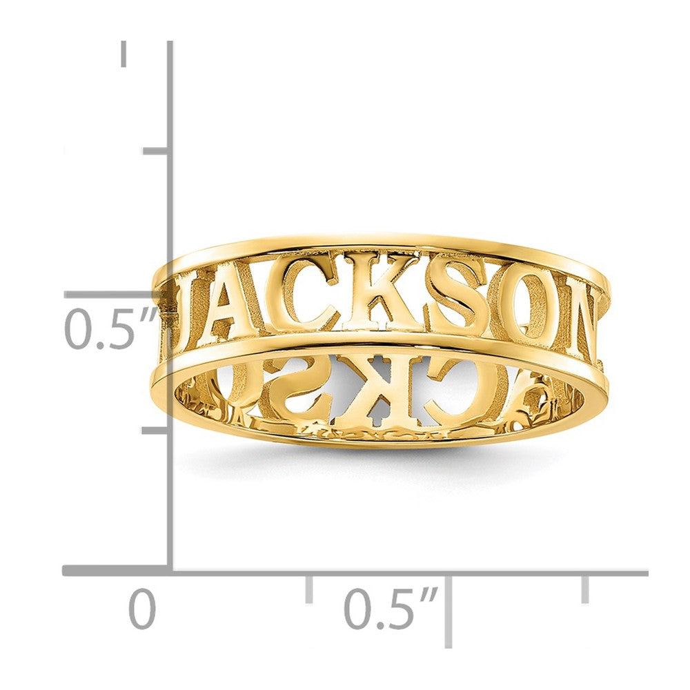 Sterling Silver/Gold-plated Cut-out Name Ring