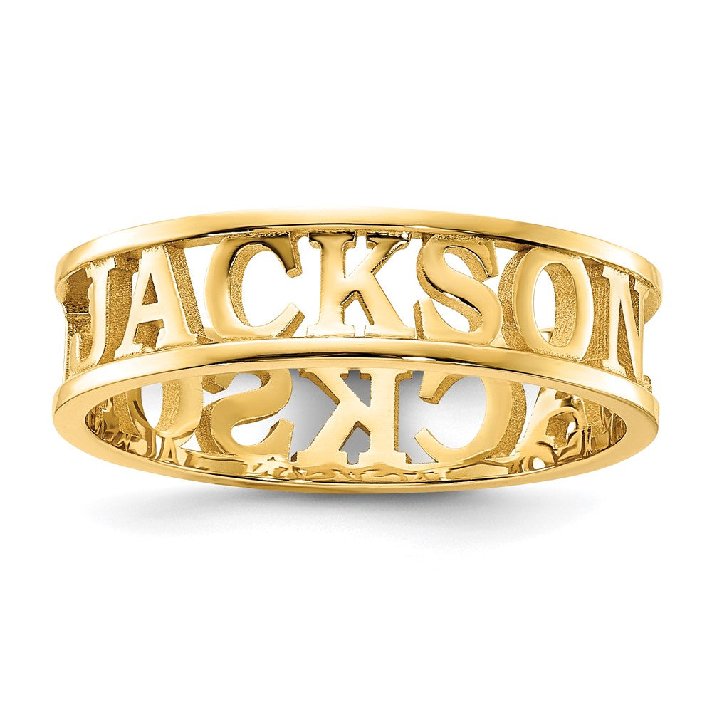 Sterling Silver/Gold-plated Cut-out Name Ring