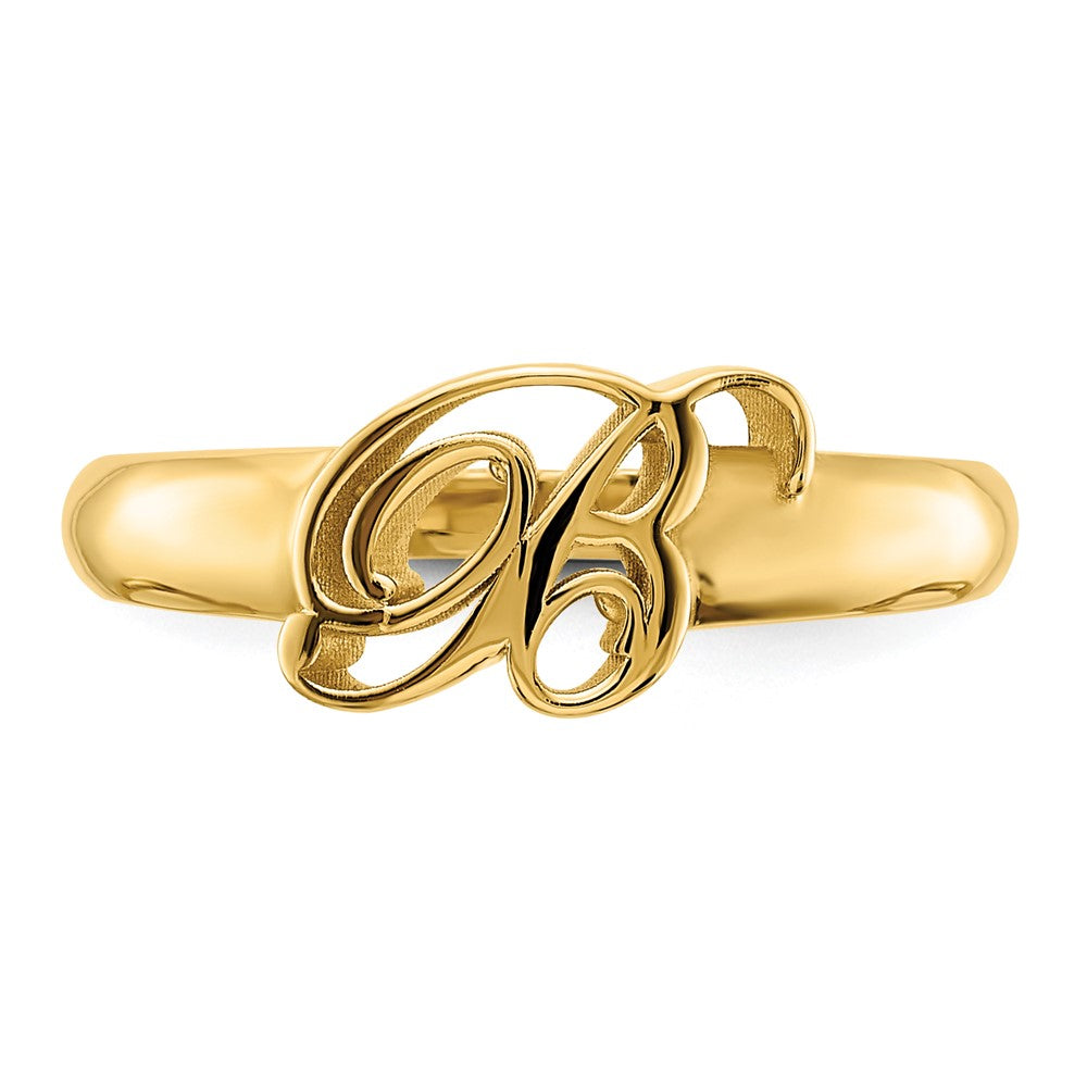 Sterling Silver/Gold-plated Script Initial Ring