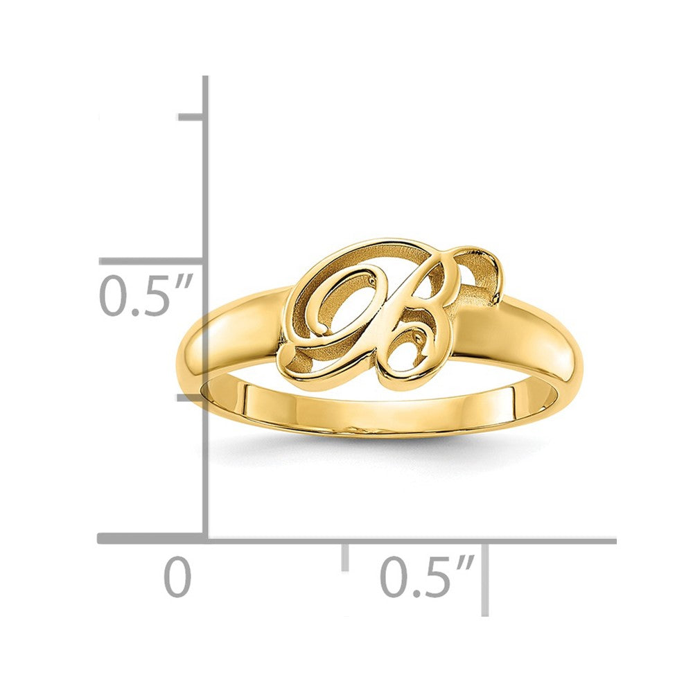 Sterling Silver/Gold-plated Script Initial Ring