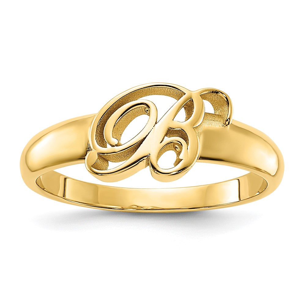 Sterling Silver/Gold-plated Script Initial Ring