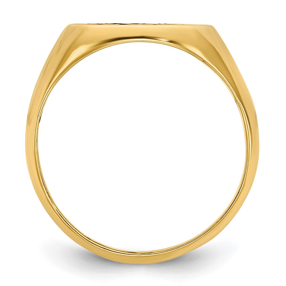 SS/Gold-plated Polished with Enameled Background Monogram Ring