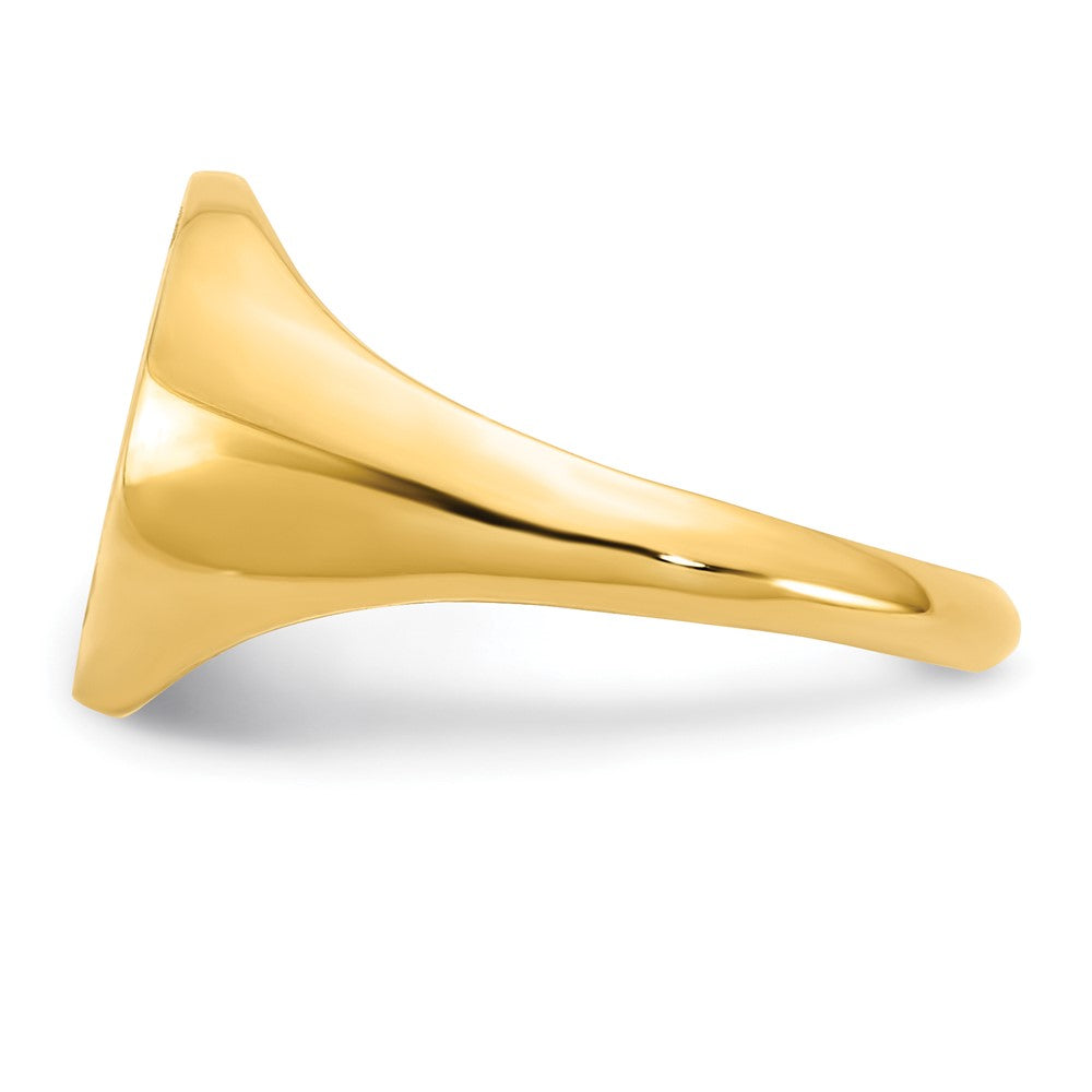 SS/Gold-plated Polished with Enameled Background Monogram Ring