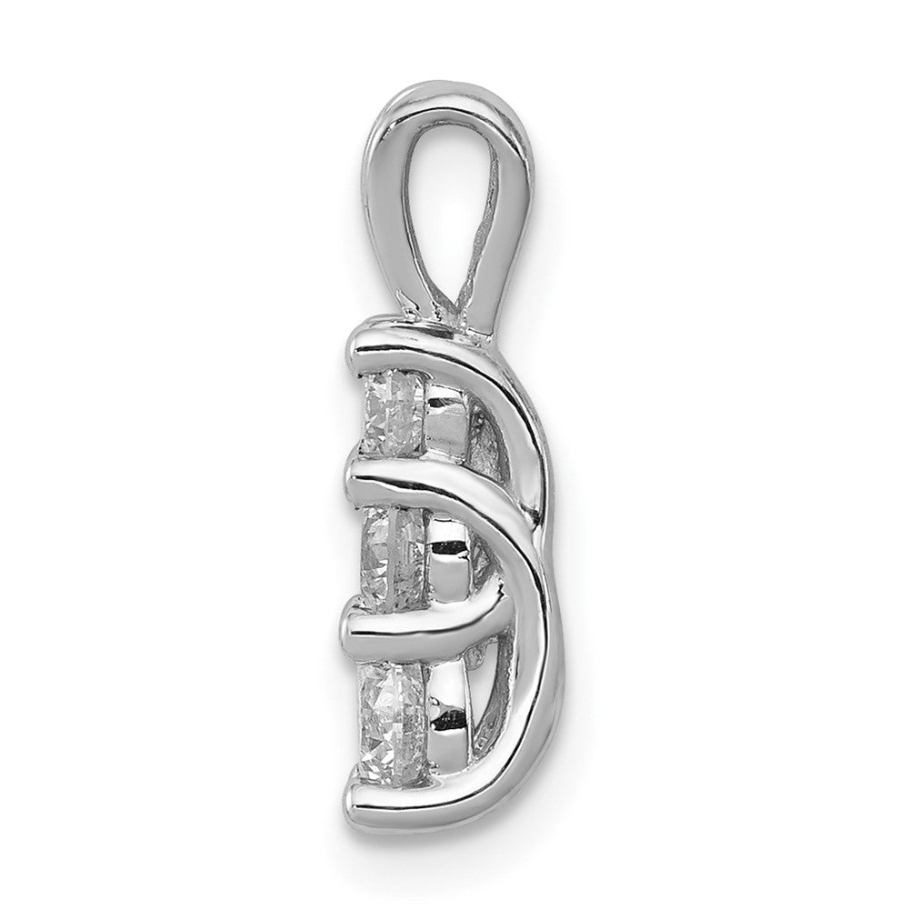 14K White Gold Lab Grown Diamond VS/SI FGH 3-Stone Pendant