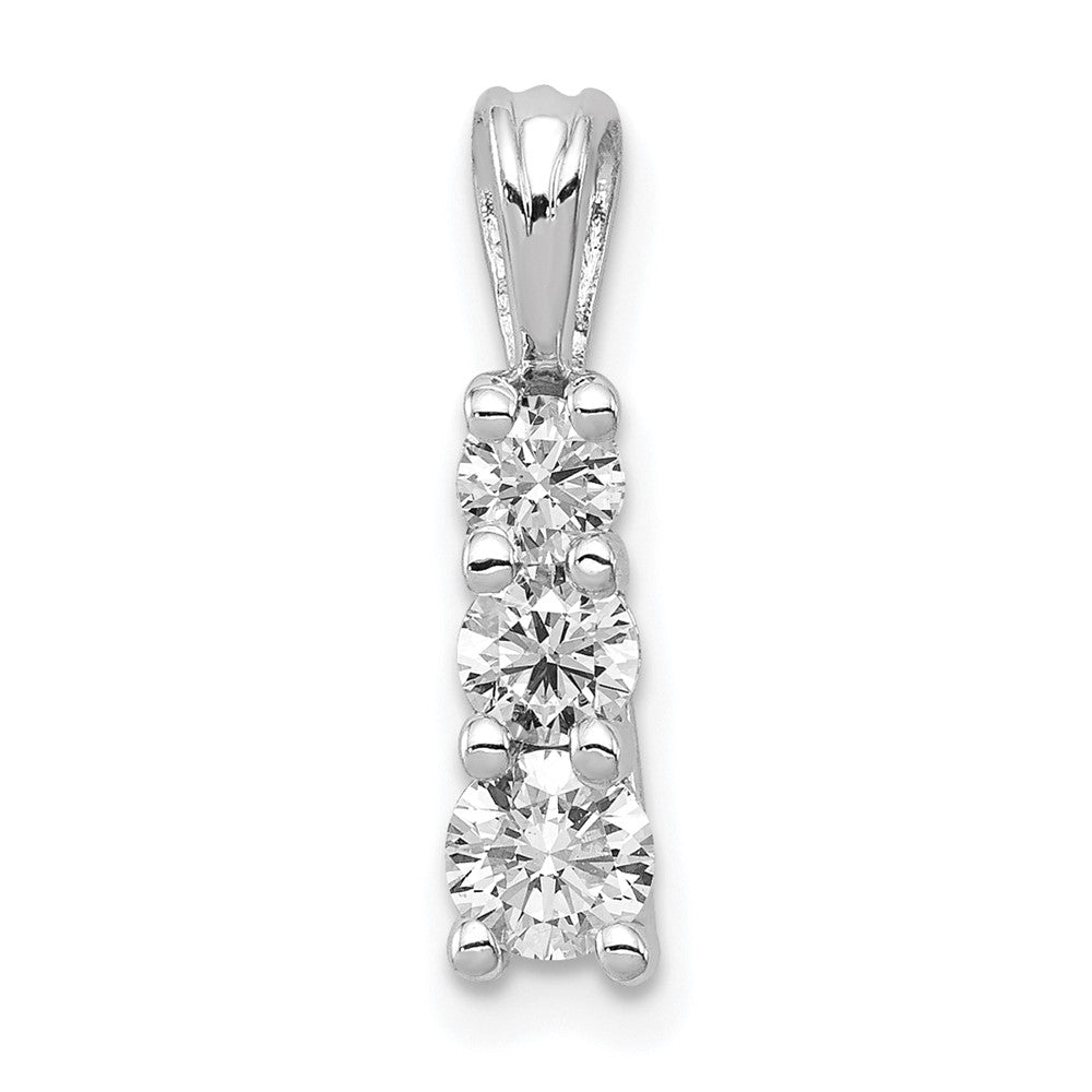 14K White Gold Lab Grown Diamond VS/SI FGH 3-Stone Pendant