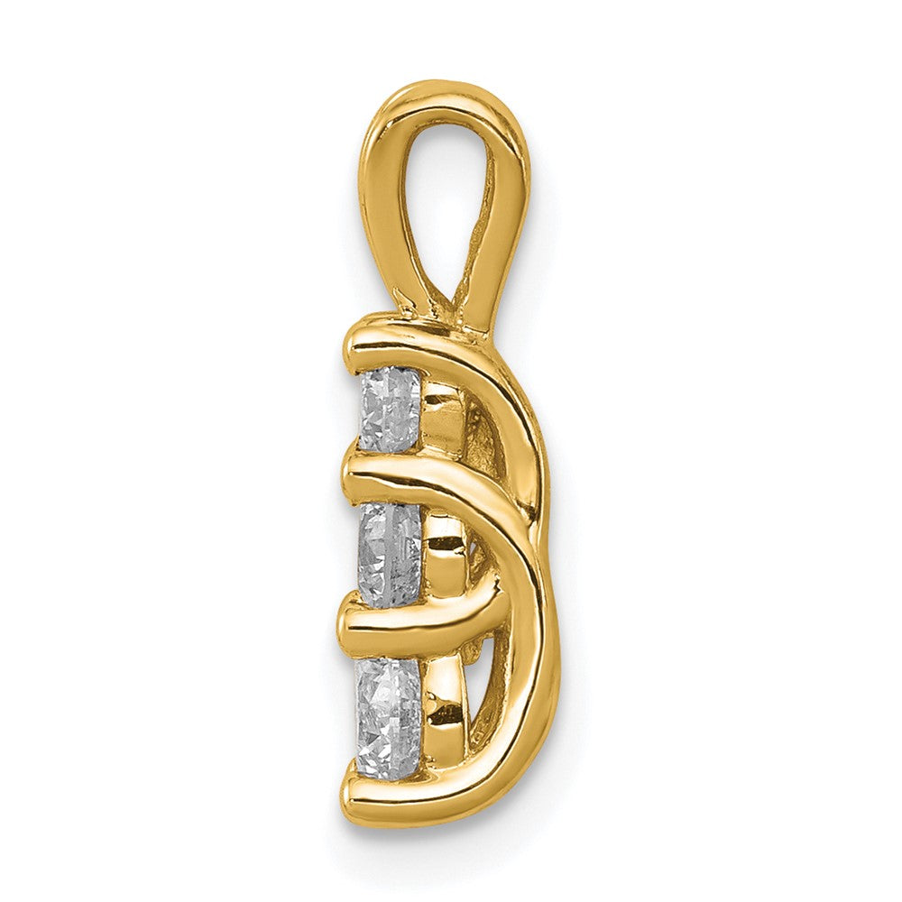 14K Lab Grown Diamond VS/SI FGH 3-Stone Pendant