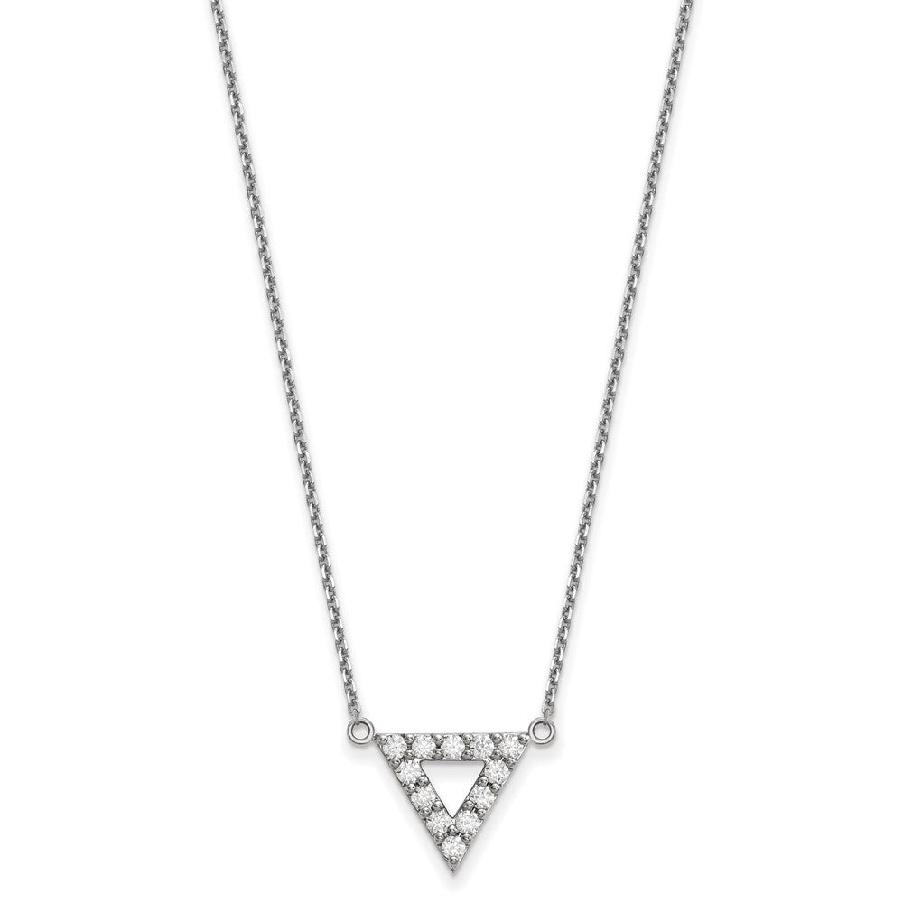 14K White Gold Lab Grown Diamond VS/SI FGH Triangle Necklace