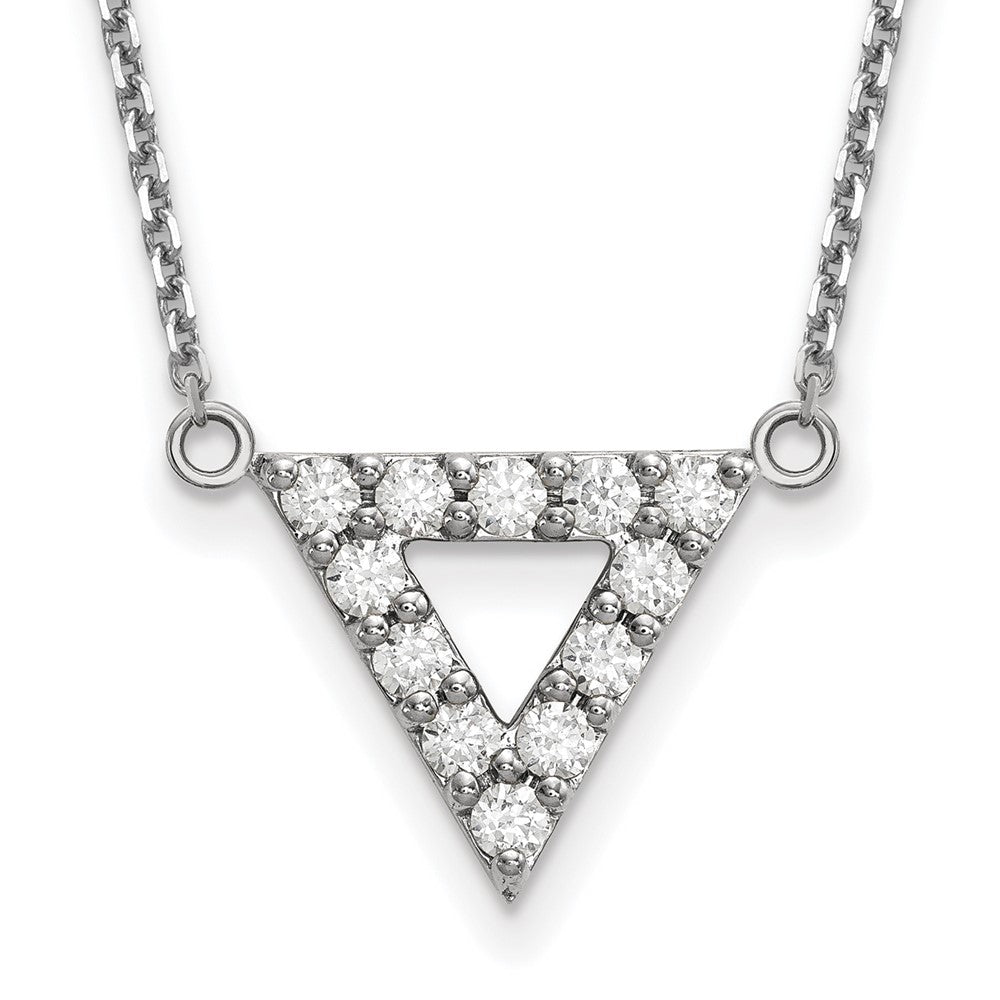 14K White Gold Lab Grown Diamond VS/SI FGH Triangle Necklace