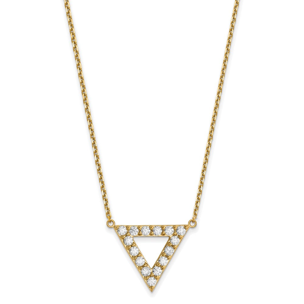 14k AA Quality Diamond 20mm Triangle Necklace