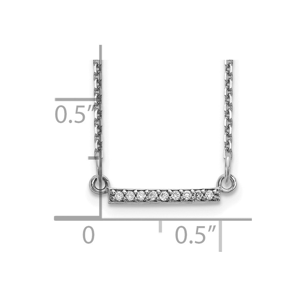 14k White Gold Diamond Tiny Bar Necklace