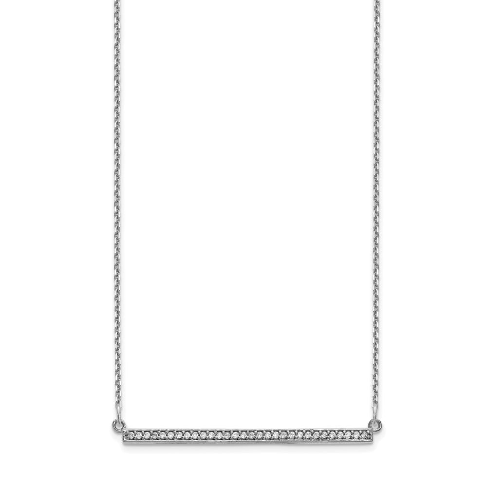 14k White Gold Diamond Bar Necklace