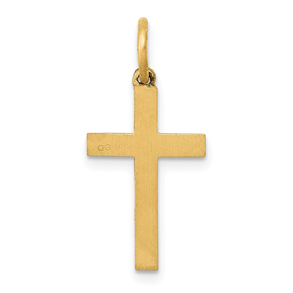 14K Laser Cut Ichthus Cross Charm