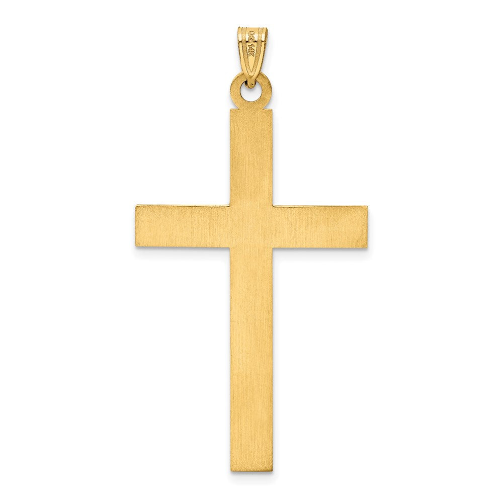 14k Solid Laser Etched Cross Pendant