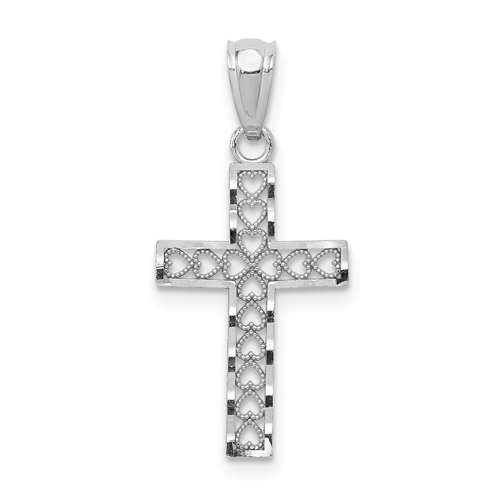 14k White Gold Cross Pendant