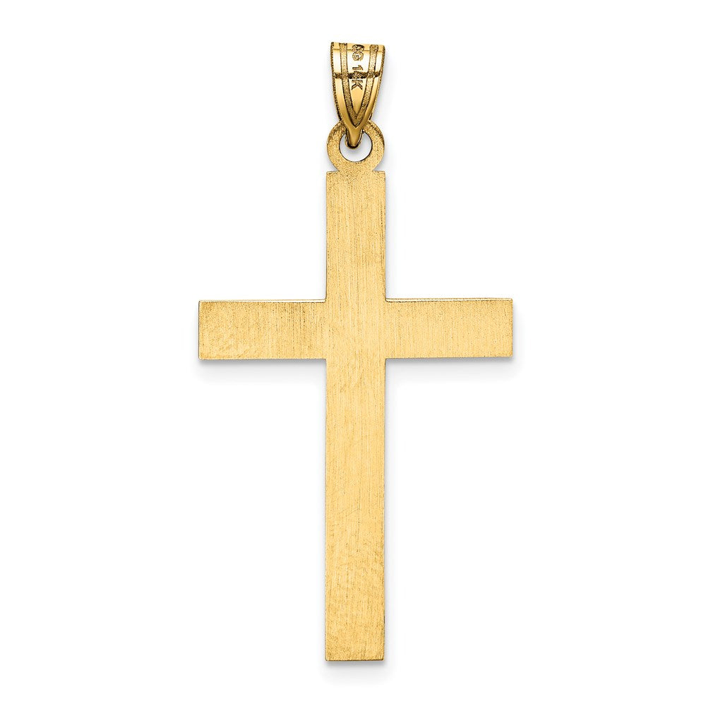 14k Etched Floral Cross Pendant