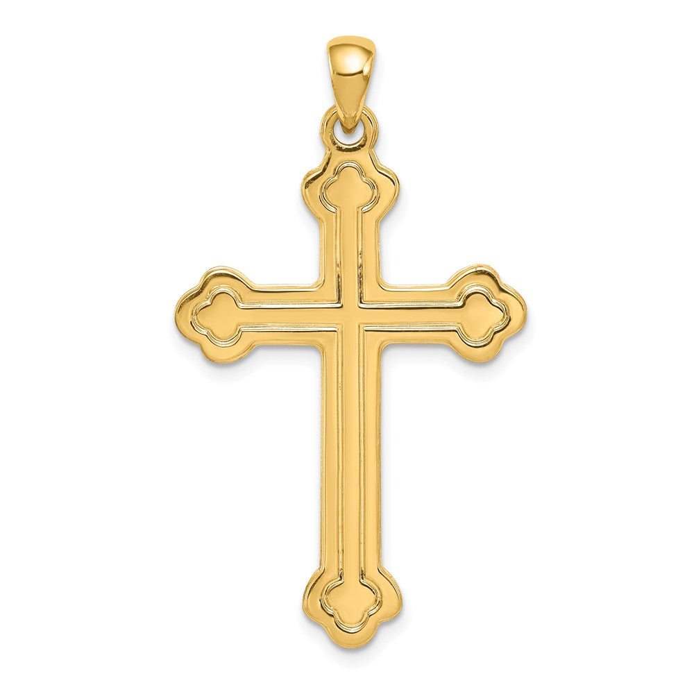 14k Budded Cross Pendant