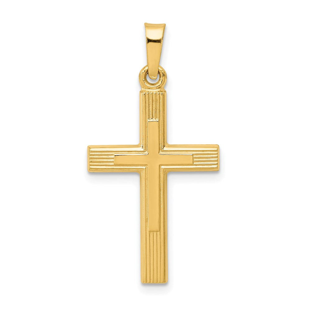 14k Brushed and Polished Latin Cross Pendant