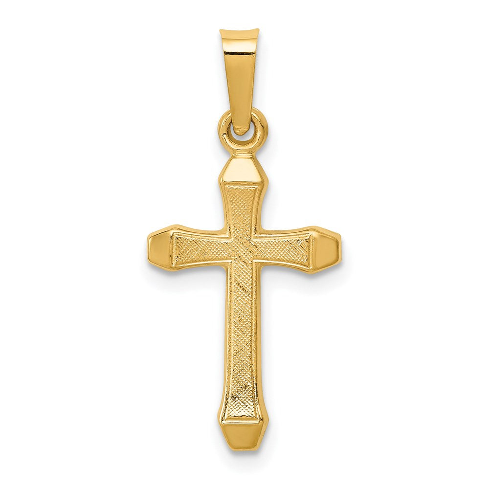 14k Textured and Polished Latin Cross Pendant