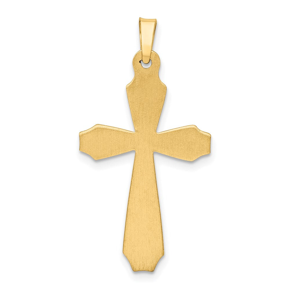 14k Textured and Polished Passion Cross Pendant