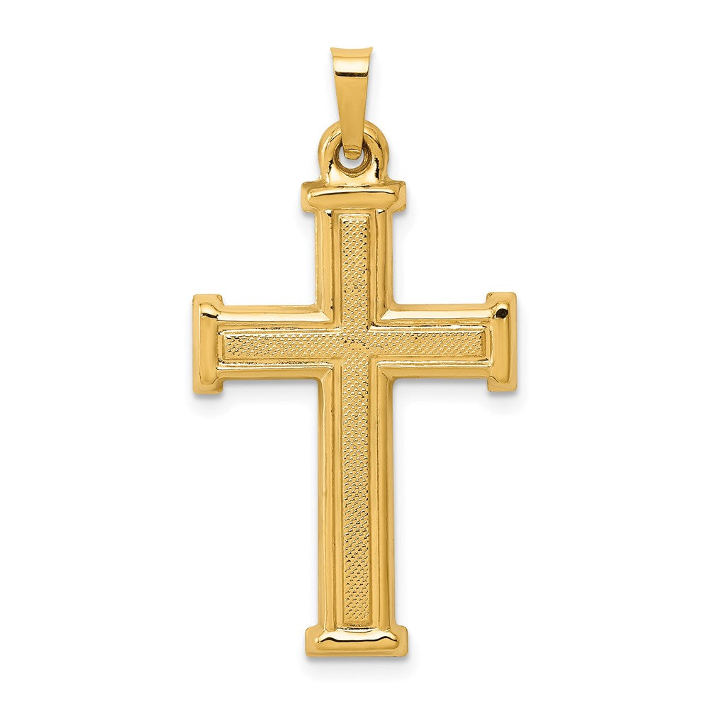 14k Brushed and Polished Latin Cross Pendant